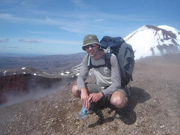 Dave with Volcanic Mt Ngauruhoe in the background