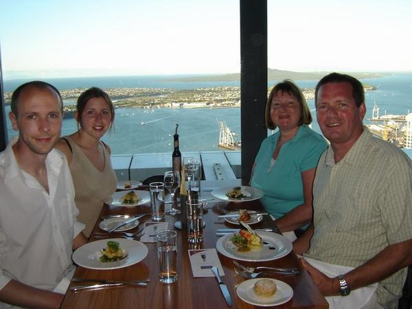 Dinner at the top of the Skytower, Auckland