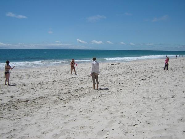 Playing Frisbee at Cottesloe