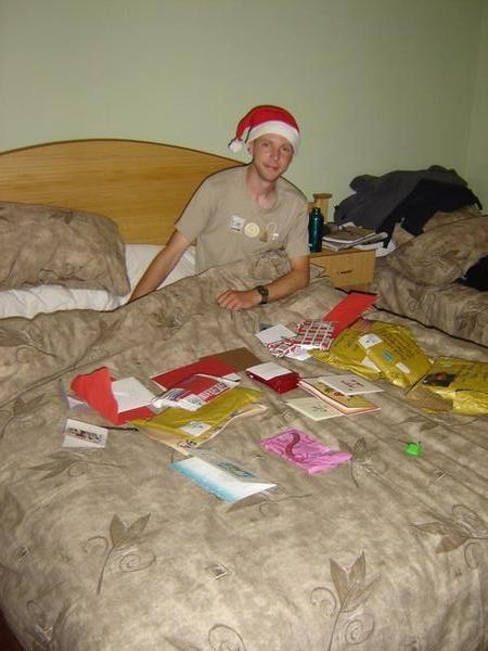Dave opens his presents, Christmas Day