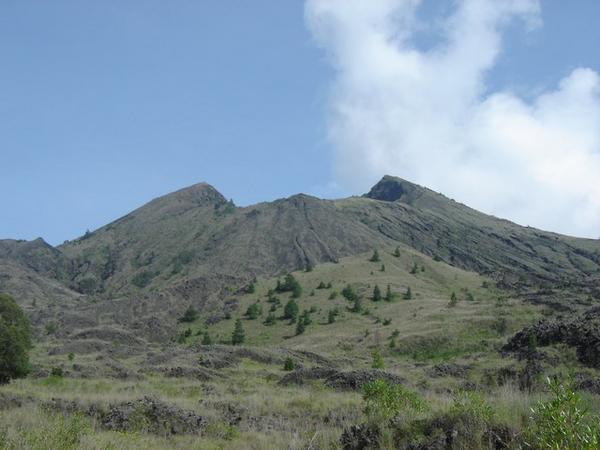 Looking back at Mount Batur in the daylight