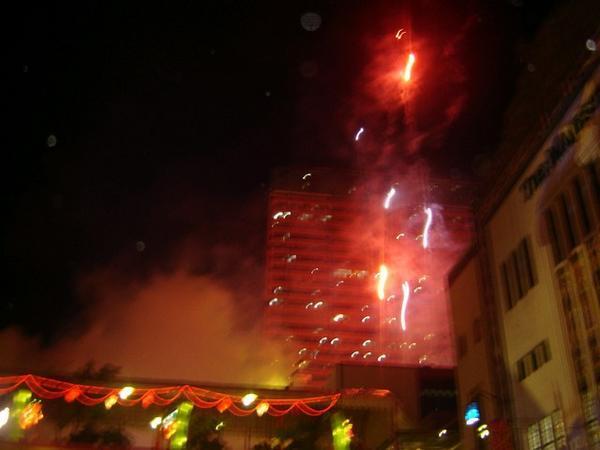 Fireworks in Chinatown, Chinese New Year, Singapore