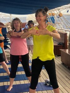 Annie and Sue - its Yoga time