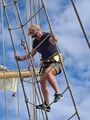 Kate climbing the mast