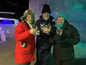 The gang in the ice bar