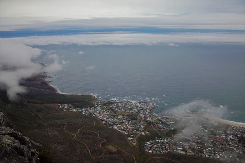 Our one and only clear shot of the view from Table Mountain