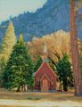 Yosemite Valley Chapel and Autumn colors