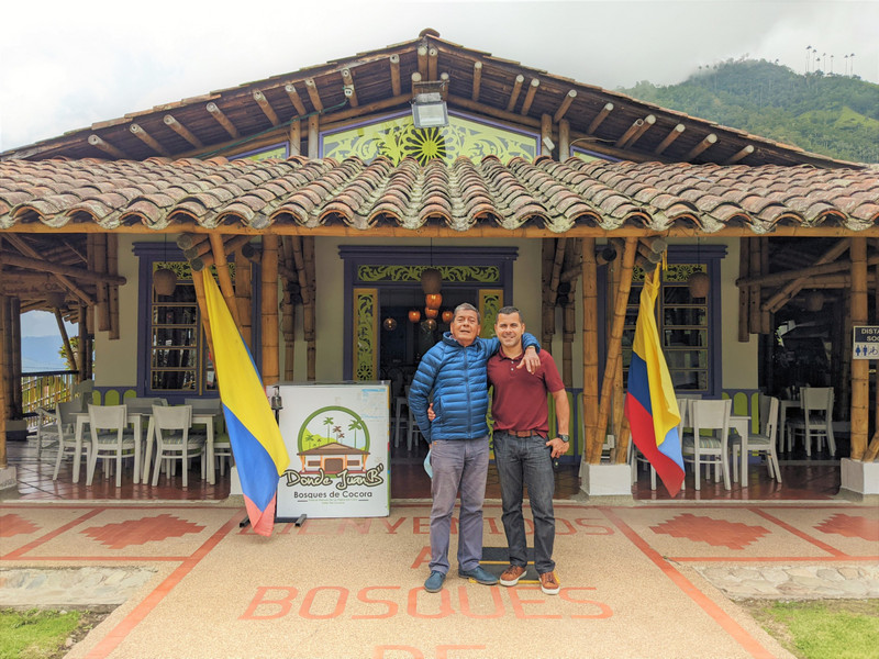 Restaurant in Valle Cocora, Victor and his dad