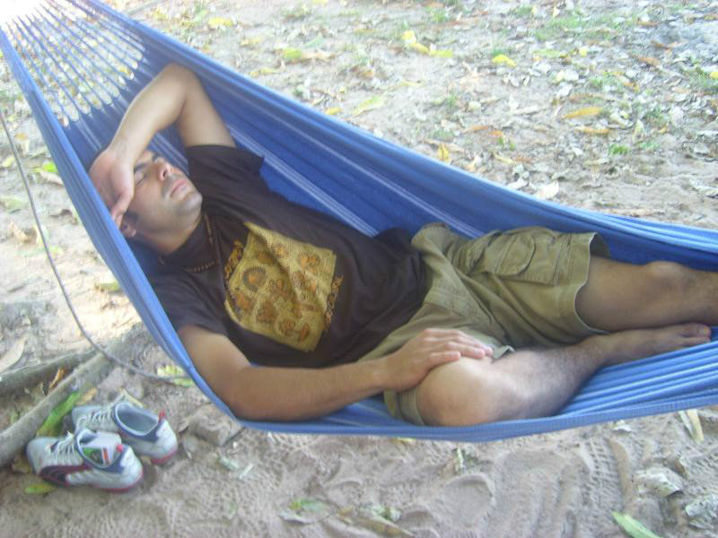 Victor taking a little siesta on the hammock at the farm