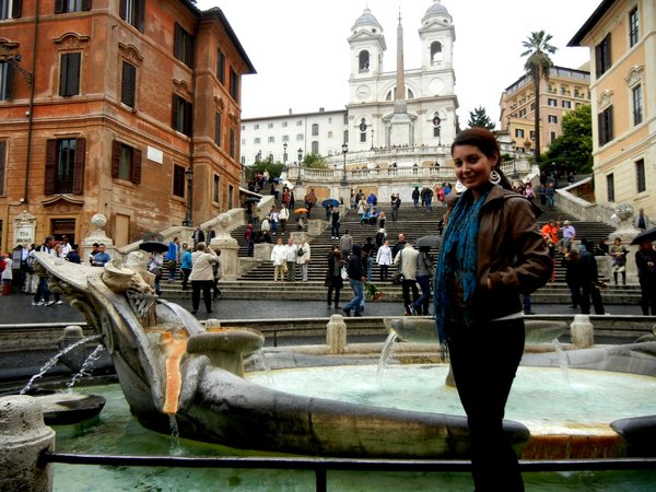 In front of the Spanish Steps in Rome