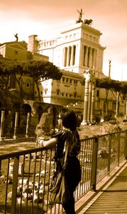 Looking out into the Roman Forum