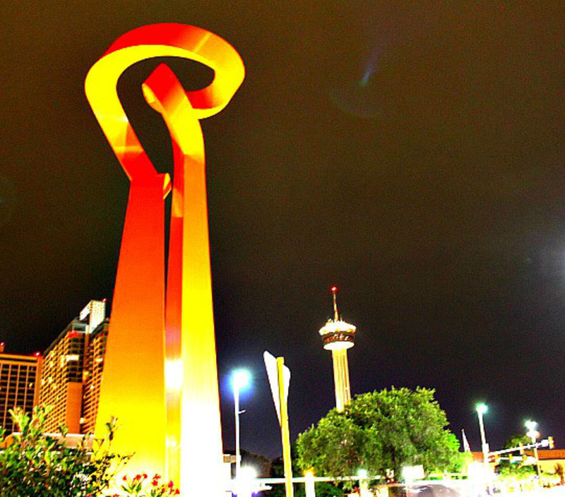 A Monument and the Tower of Americas