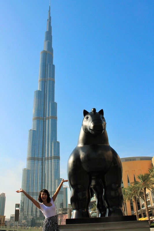 Burj Khalifa and a Colombian Botero Sculpture