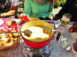Cheese fondue in Murren