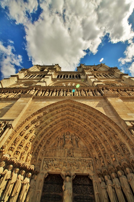 Beautiful Entrance of the Notre Dame Cathedral