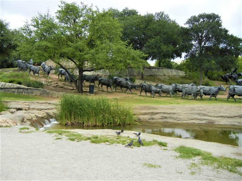 Bronze cow statues