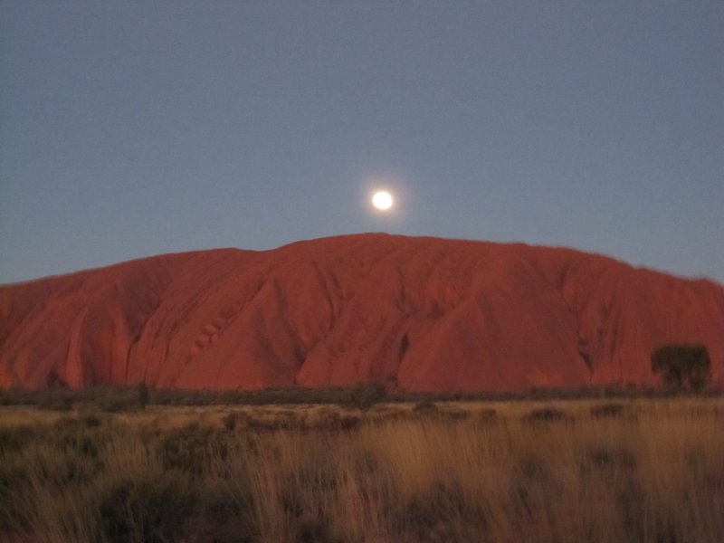 Full moon rising over Uluru
