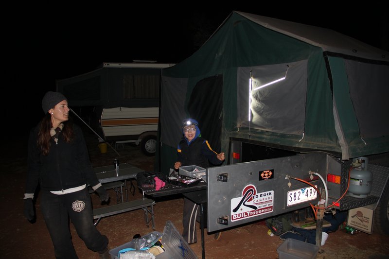 Nightime camp shot