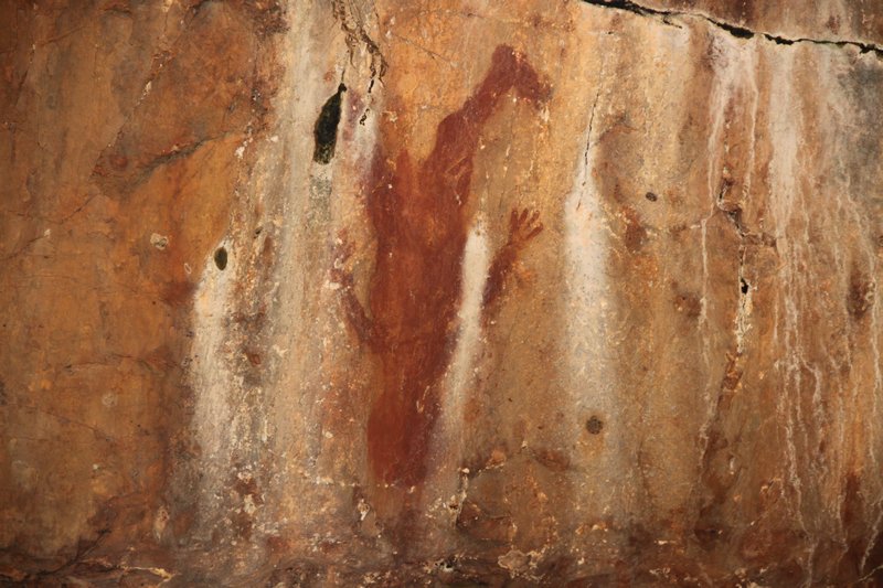 Upside down aboriginal artwork in El Questro Gorge