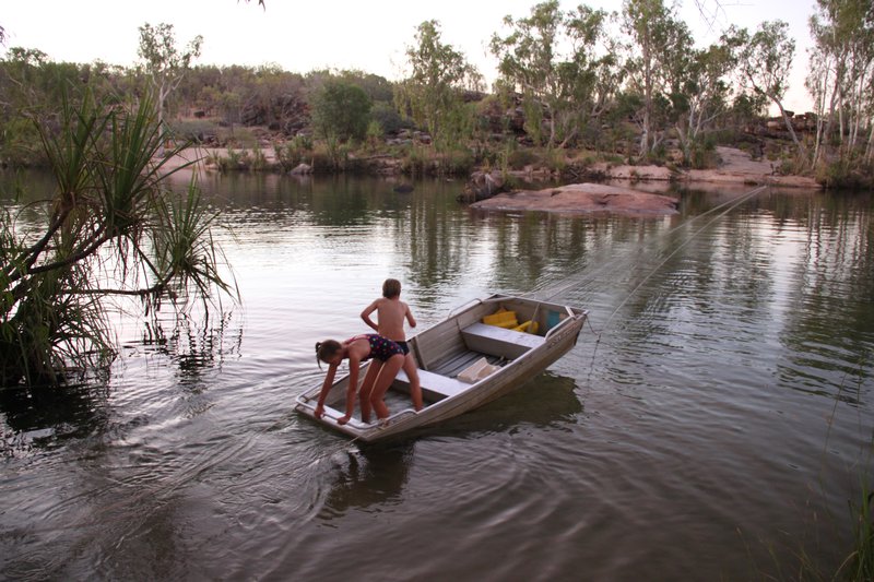 Messing around in the boat at Manning River