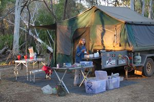 Our set up at Mornington, next to Annie Creek
