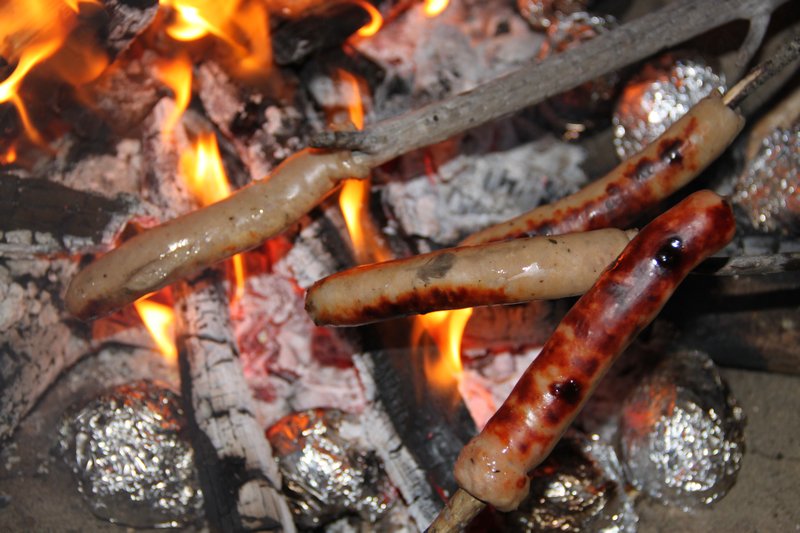 Yum - sausages on sticks