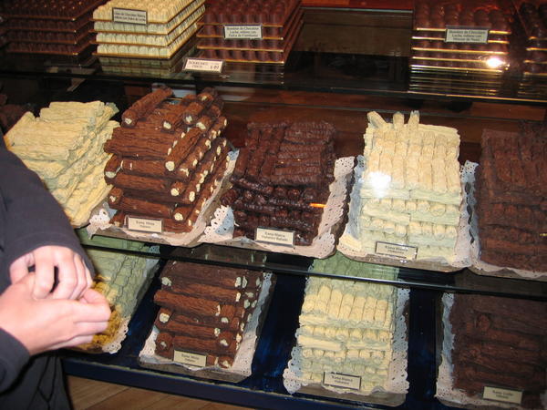 A section of the chocolate display