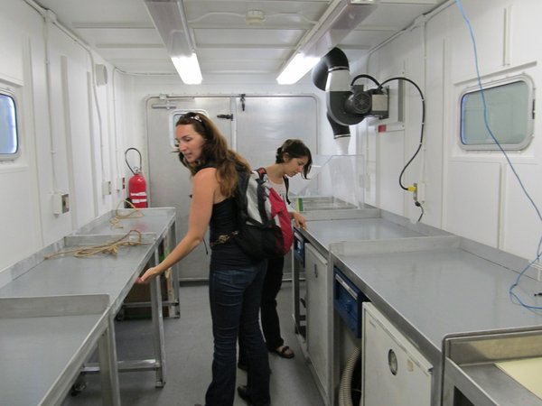 Miri and Shlomit checking out the empty lab