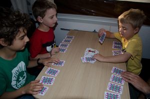Playing cards in the camper