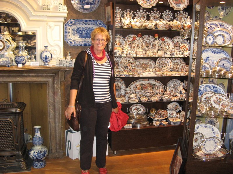 In a Delft pottery shop