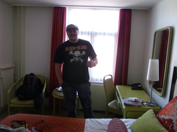 Inside the hotel room following early check in