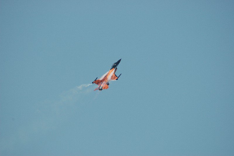 F-16 climbing out of a slow pass