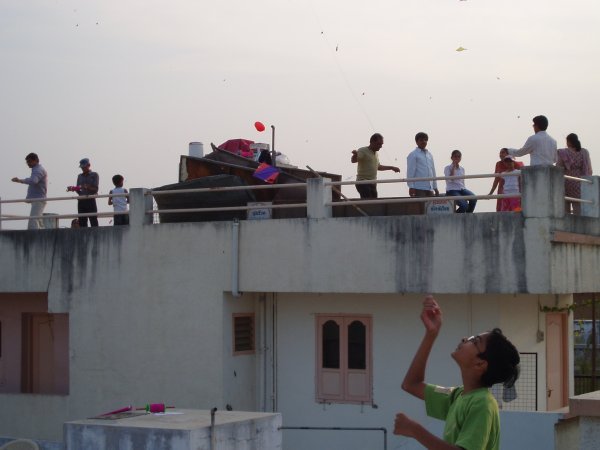 Roof top kite flying
