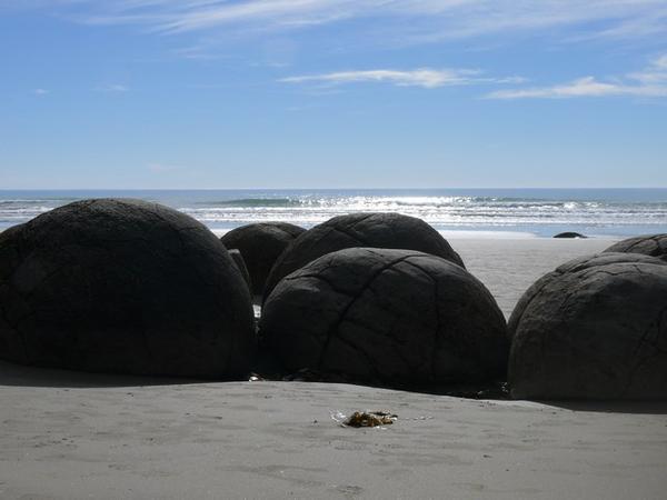 Boulders in the sand