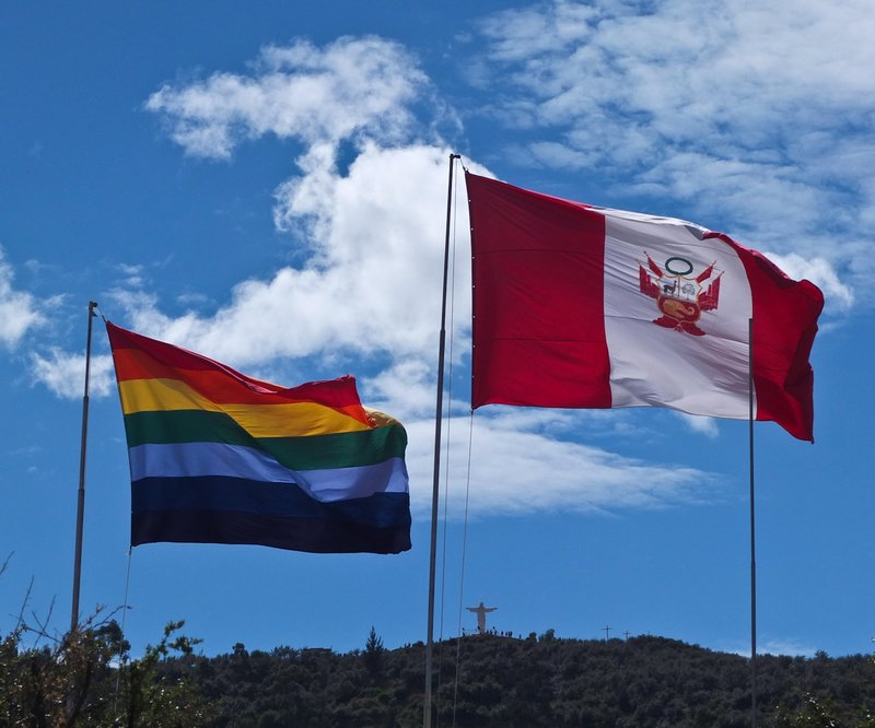 Cusco and Peru flag