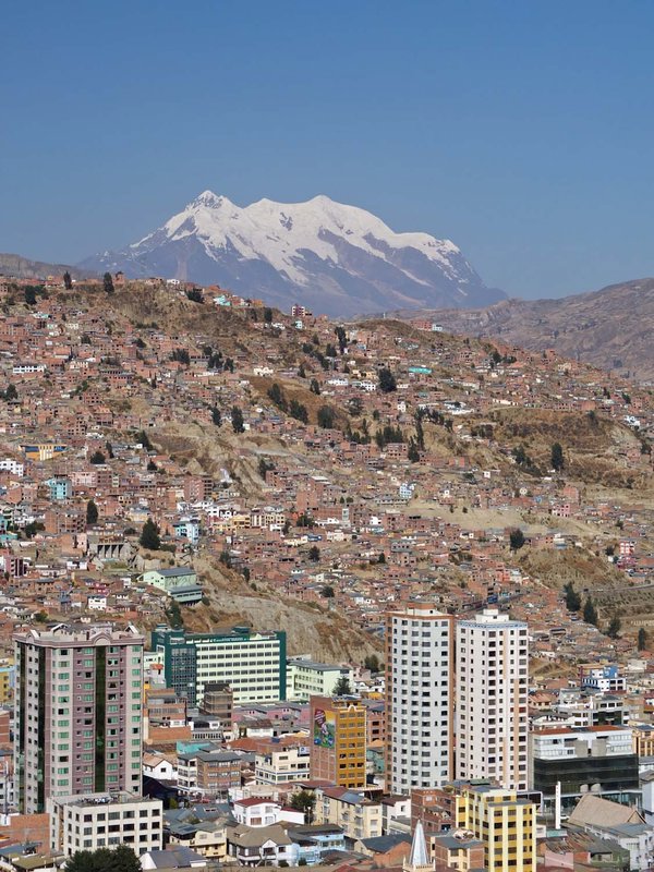 Illamani looming over La Paz