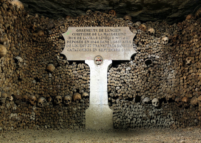 Catacombs stacked bones