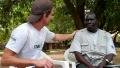 My friend Elizious and I discussing the health care situation in Nimule