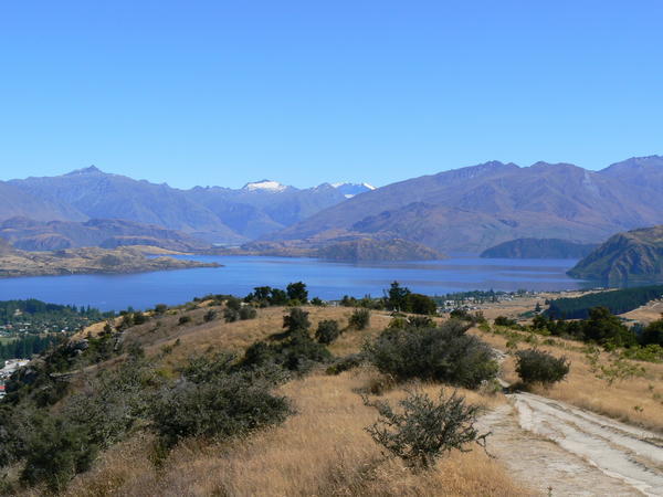 Lake Wanaka panorama from the top of Mount Iron
