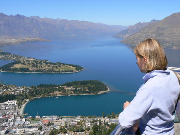 Jo-Ann checks out Queenstown from the top of the gondola