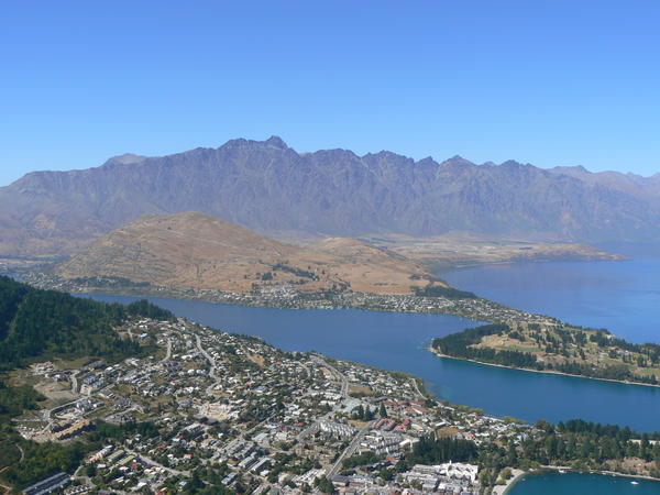 Queenstown panoramic with the Remarkables Range in the background