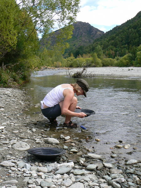 Panning for gold in the Arrow River