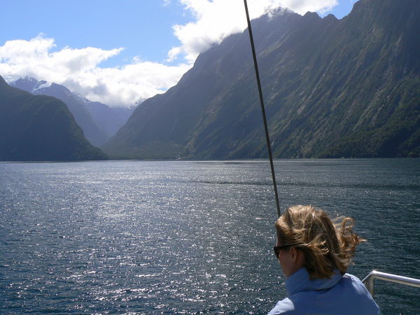 At last, we're cruising on Milford Sound