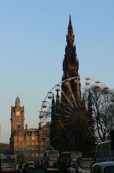 Scott Monument and smelly buses on Princes St