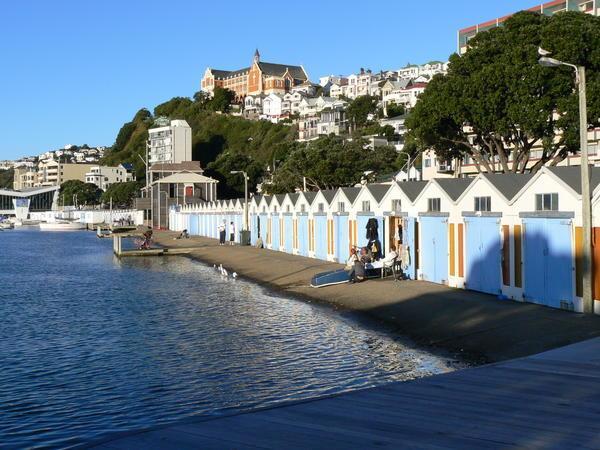 Wee cabins by the yacht club, Oriental Bay