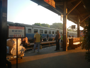 Our train to Kanchanaburi