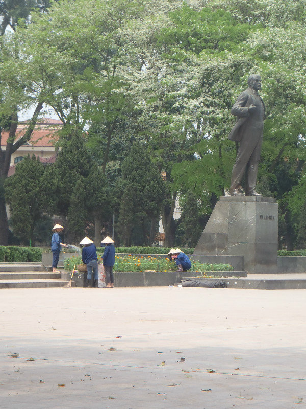 Lenin park being manicured