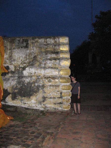 The feet of a giant Buddha in Ayuthaya