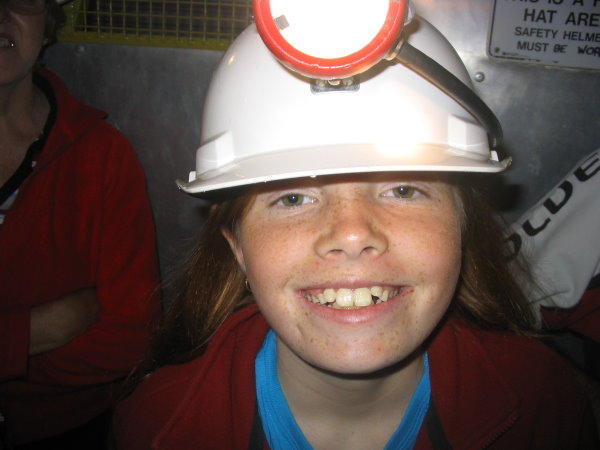 Talitha ready to go down the gold mine