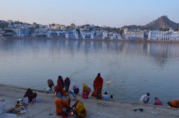 Aarti time - Pushkar lake